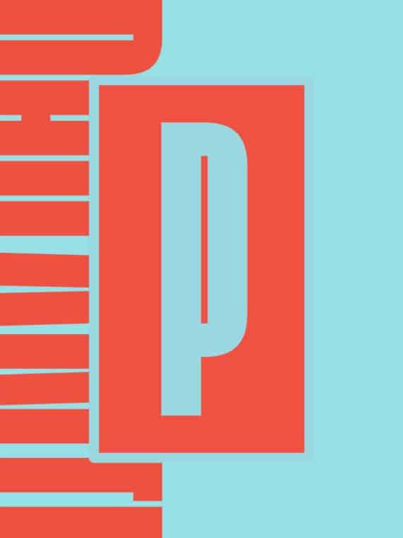 stylized document cover in blue and red with philanthropist p