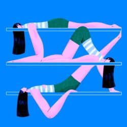 Three human figures lying down in different positions.