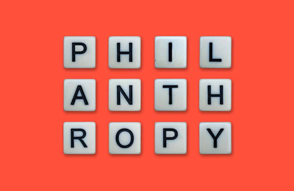 Philanthropy spelled out in block letters