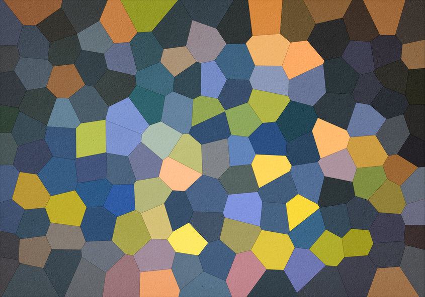 Colourful pebbles in soft and subdued colors and varying forms.