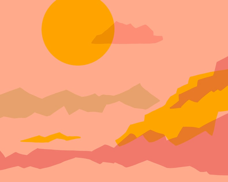 Yellow and pink sunset abstract