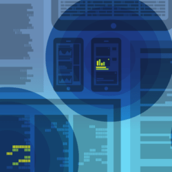 Illustration of printed paper with blue circles